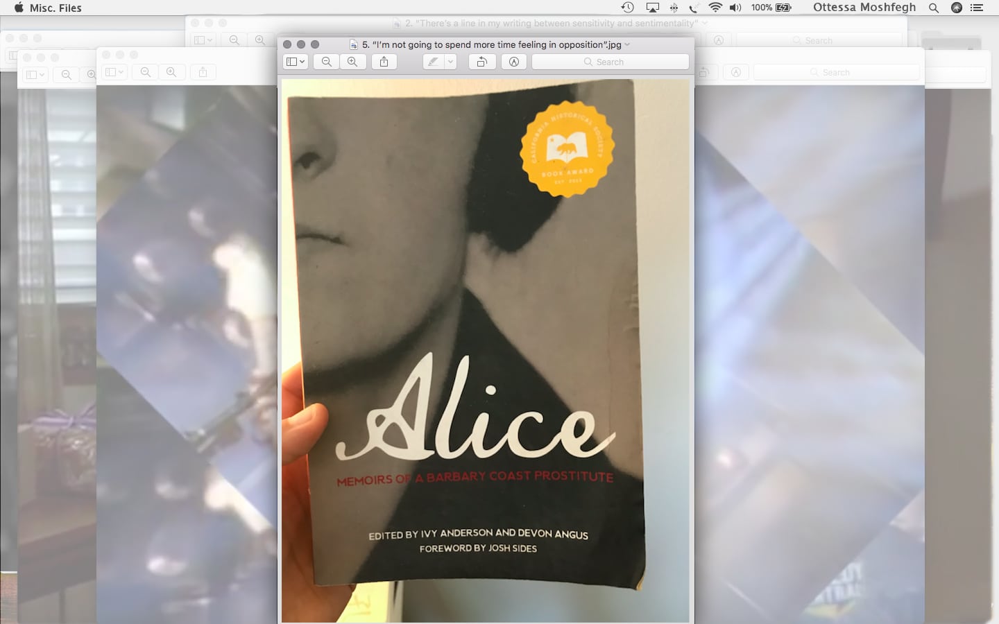 Ottessa Moshfegh Miscellaneous Files Alice