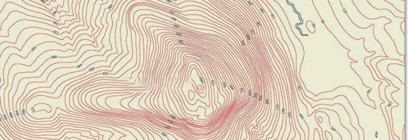 a topographical map in closeup